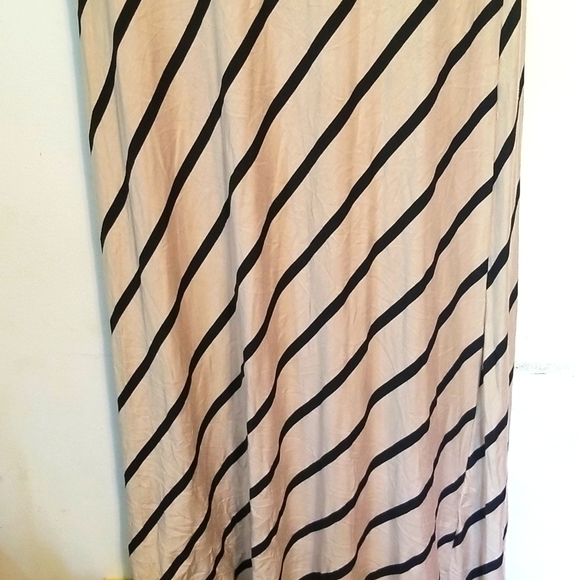 New Promesa Striped Long Maxi Dress Tshirt Soft Rayon Blend - Picture 5 of 8